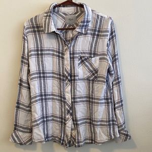 Rails Hunter Shirt M White/ Pink Plaid Long Sleeves Button Front